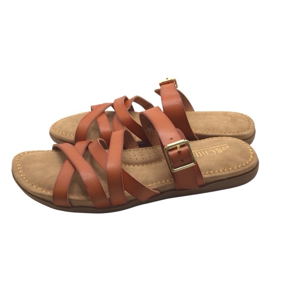 NWOB Cliffs By White Mountain Fenix Womens Brown Leather Strappy Flat Sandal 9M - Picture 5 of 11